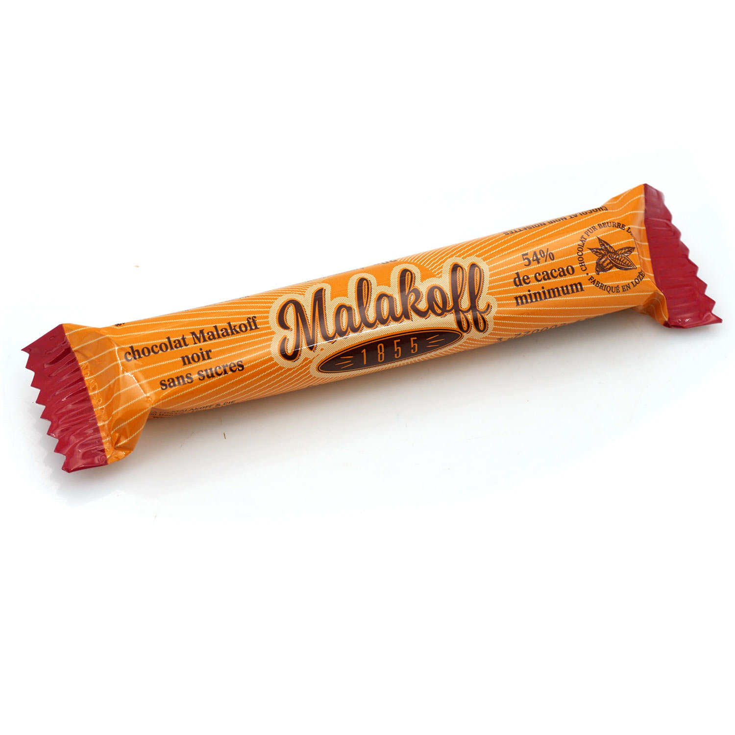 Barre de chocolat Malakoff 1855 noir sans sucre