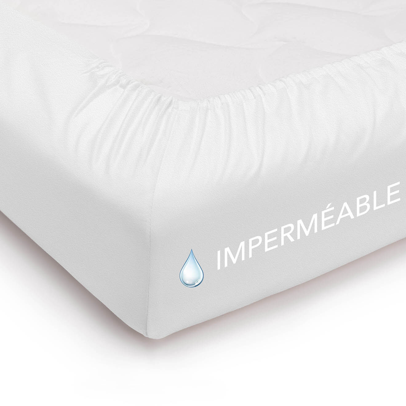 Perle de Coton Protège-matelas blanc