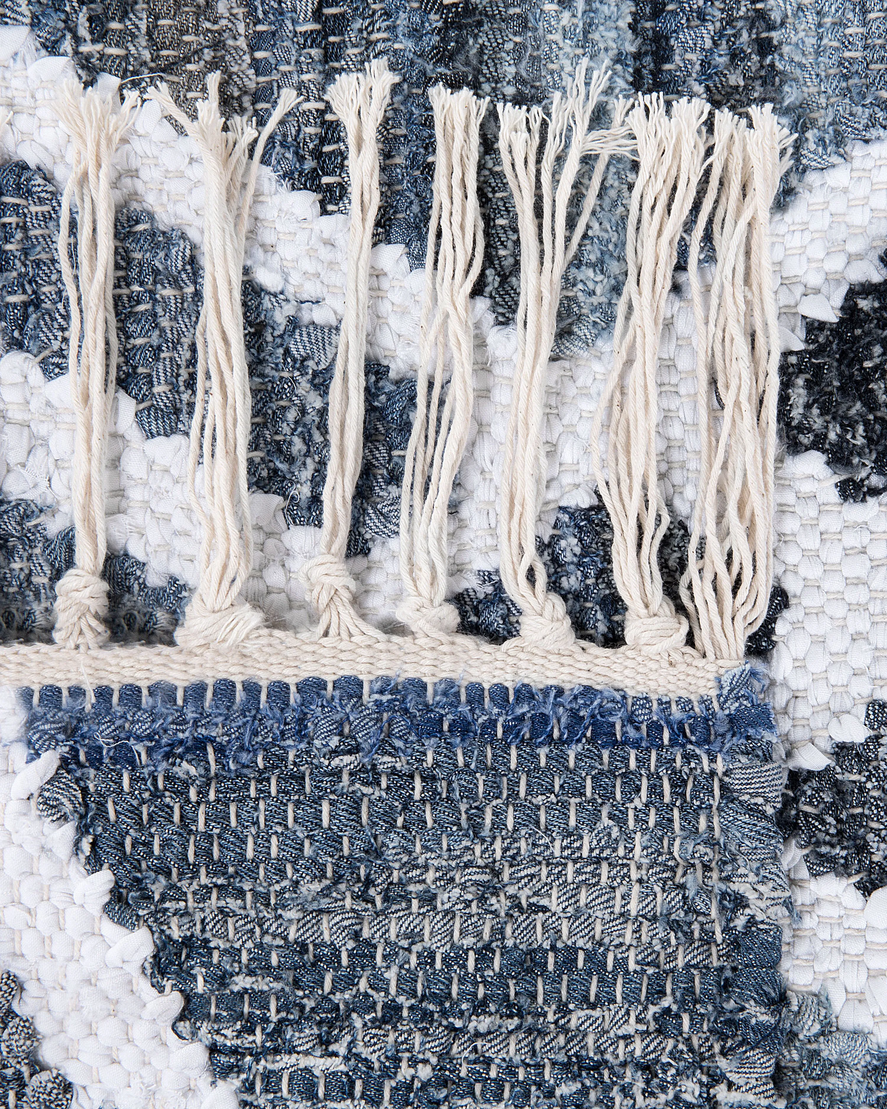 Vloerkleed ADIYAMAN Blauw 140 x 200 cm Katoen