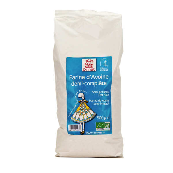 Farine d'avoine demi-complète bio
