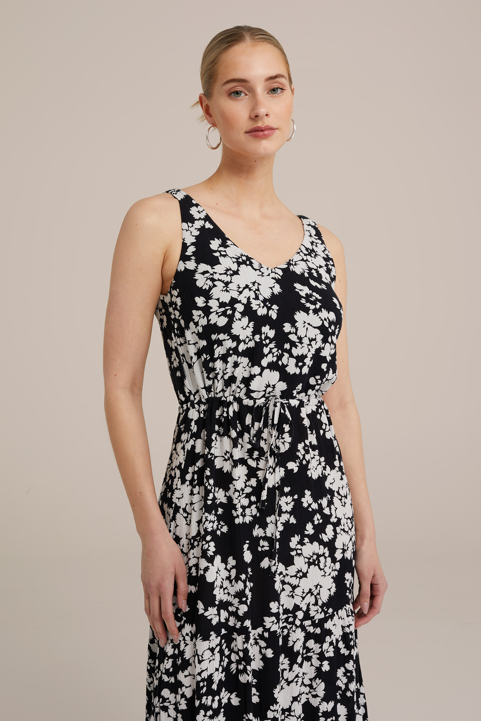 maxi-jurk met dessin WE Fashion Zwart