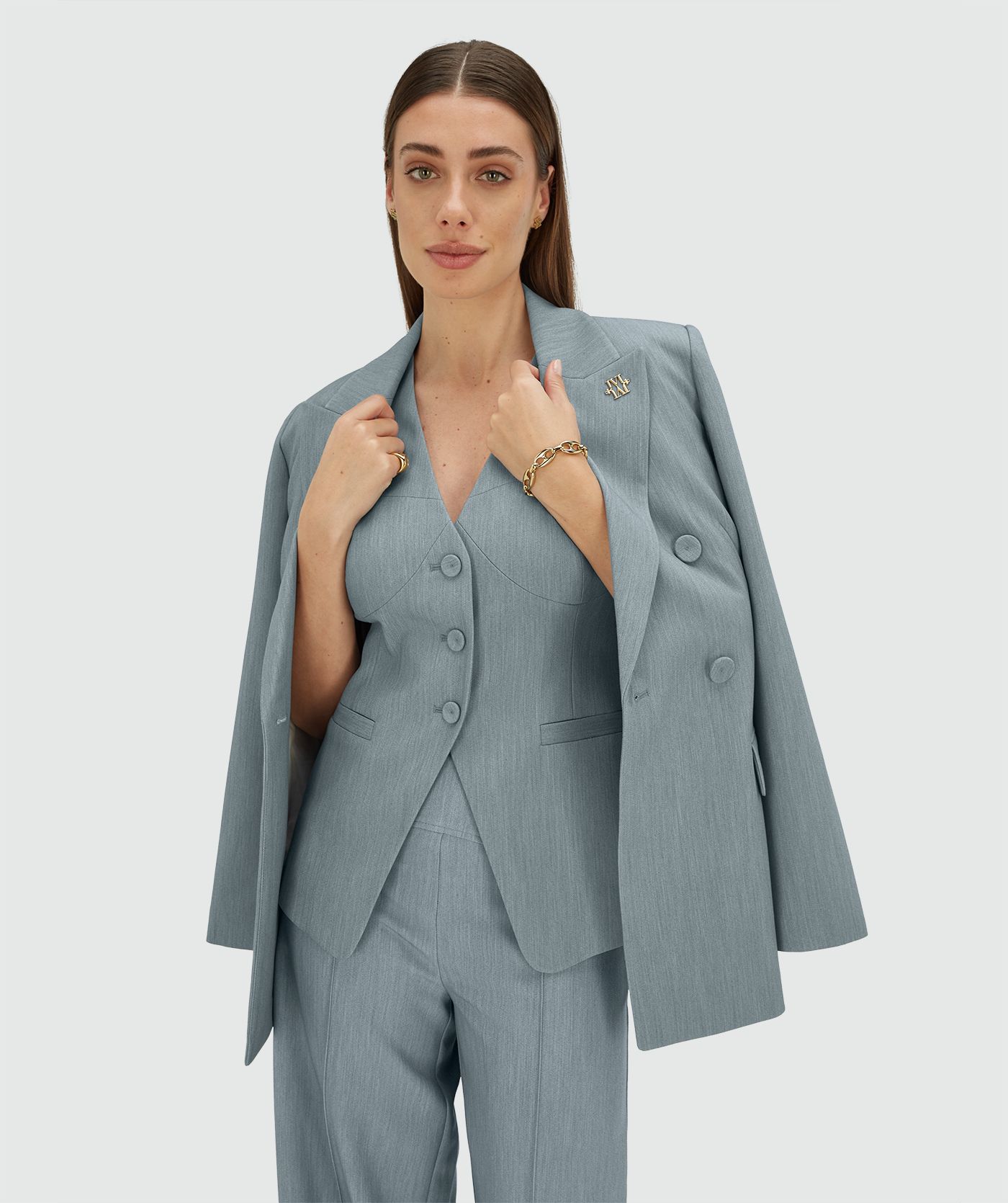 JV-REIGN fitted gilet - sky blue melange