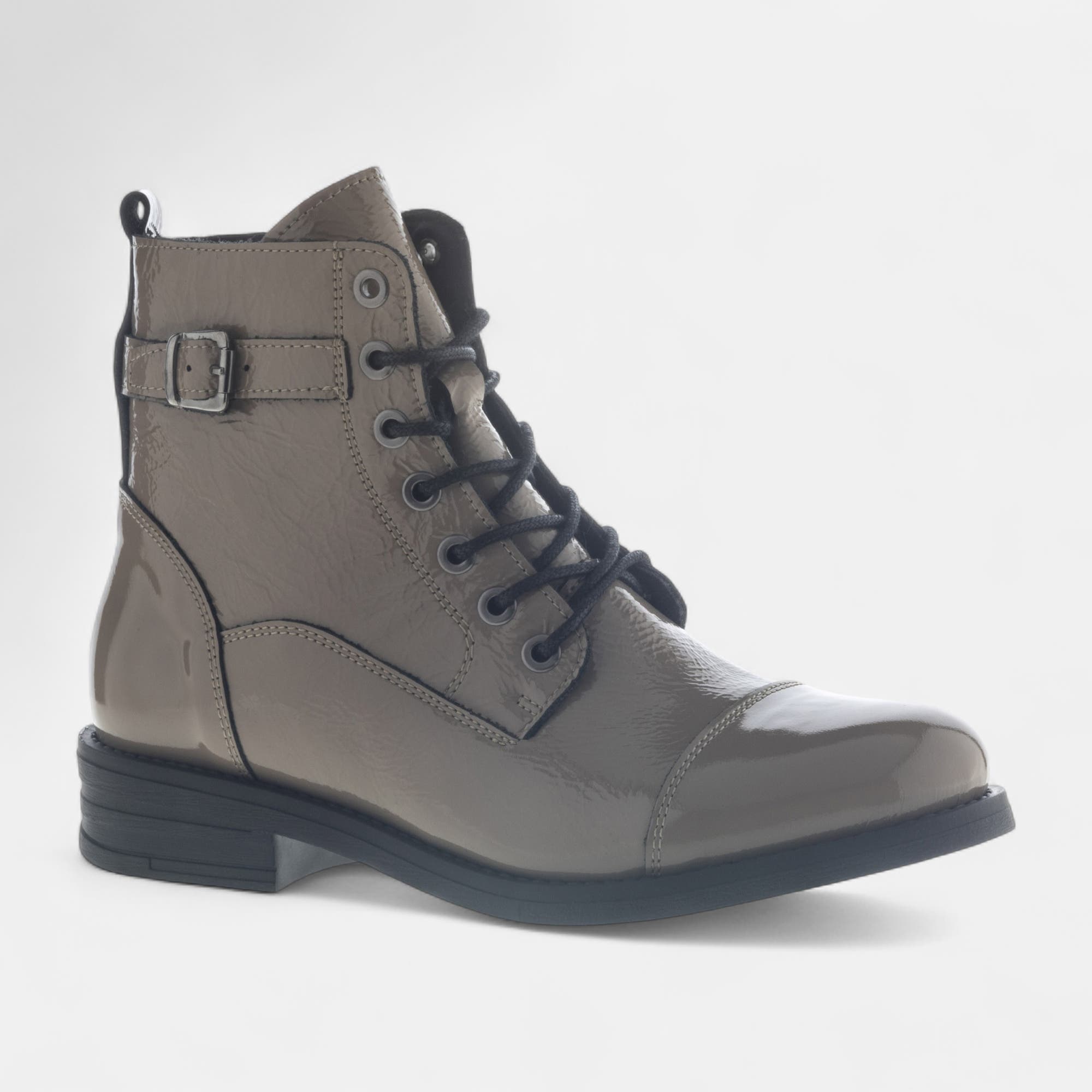 Bottines à lacets Femme en cuir beige