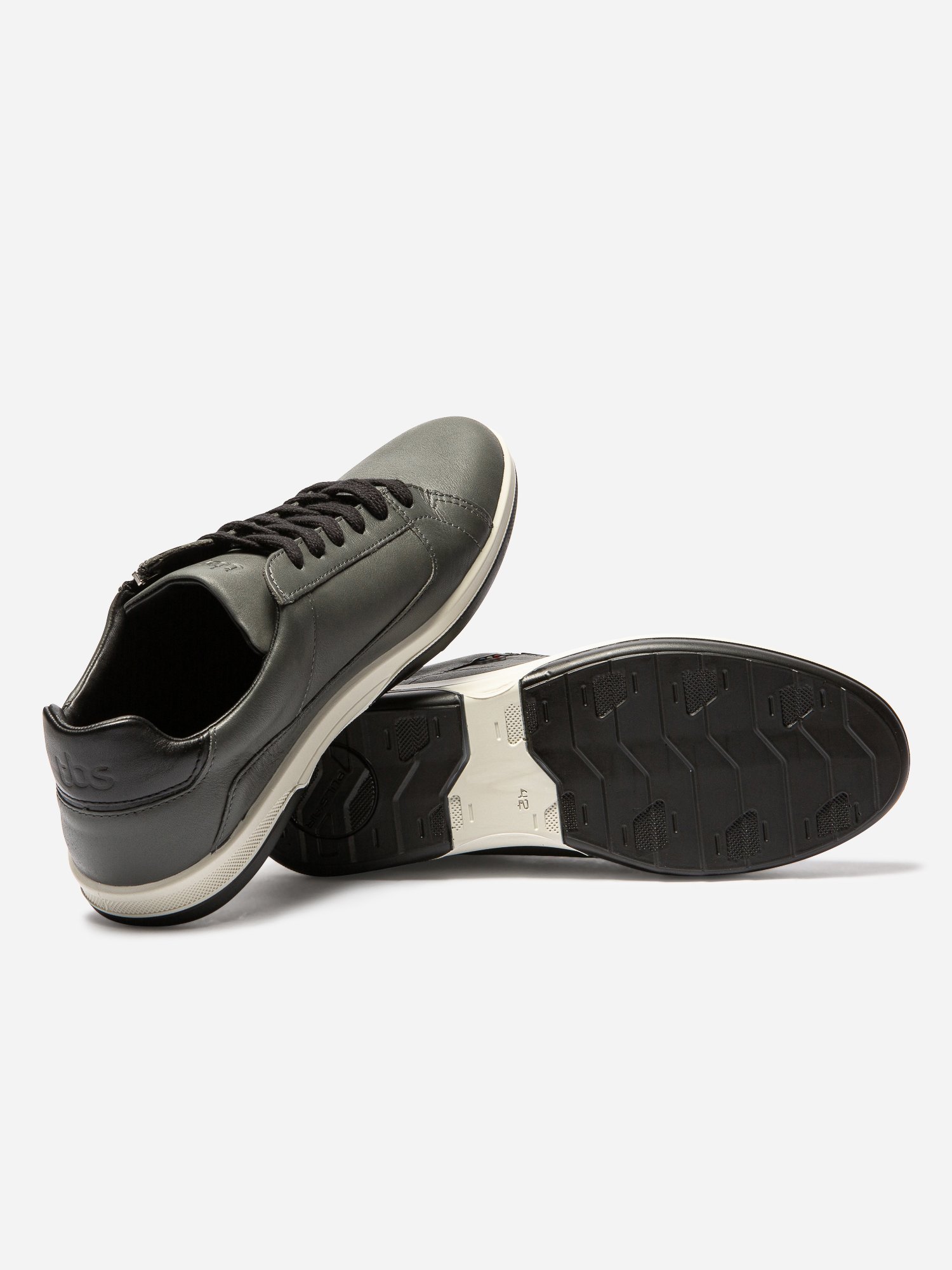 Baskets Homme Fabriquées en France Dessus Cuir Gris Anthracite