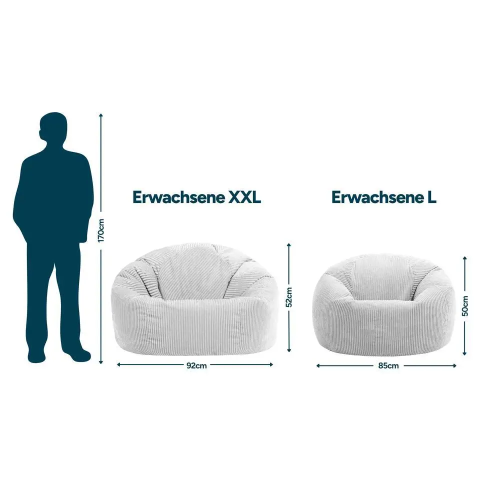 icon - Kingston XL Zitzak Fauteuil - Ribfluweel - Blauwgroen