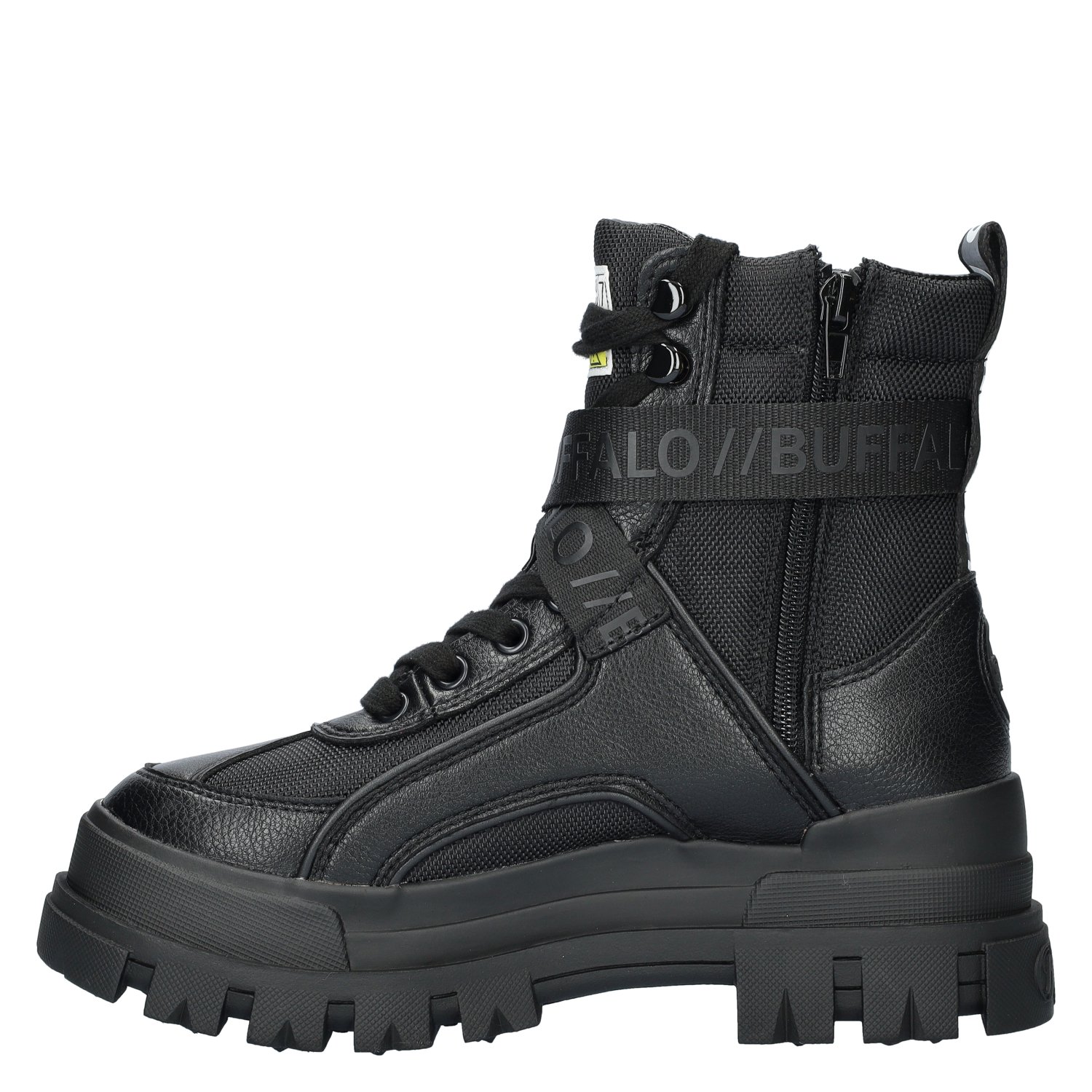 Aspha Com1 dames veterboot Buffalo Zwart