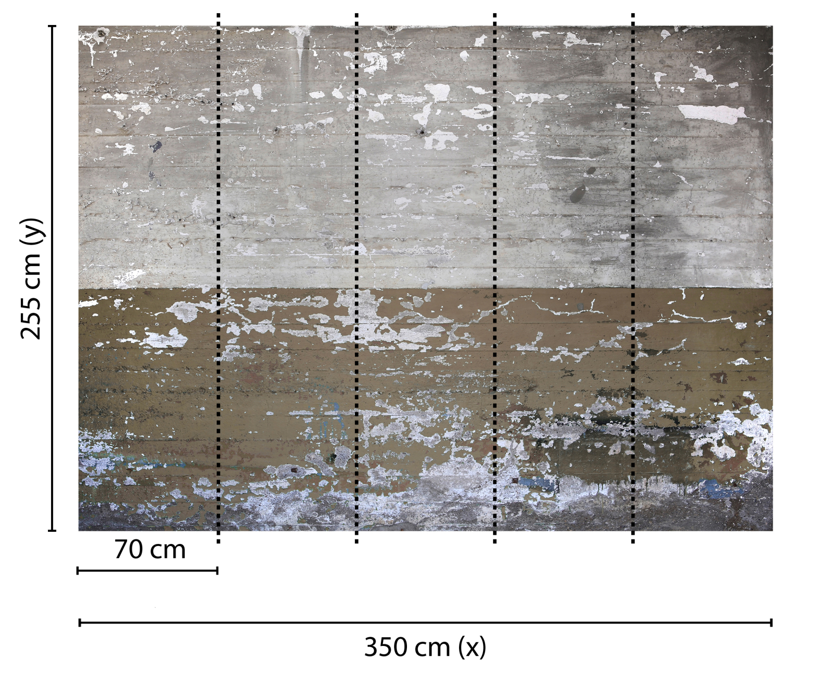 Fototapete DESIGNWALLS - grau-braun - Beton - 2,55 Meter