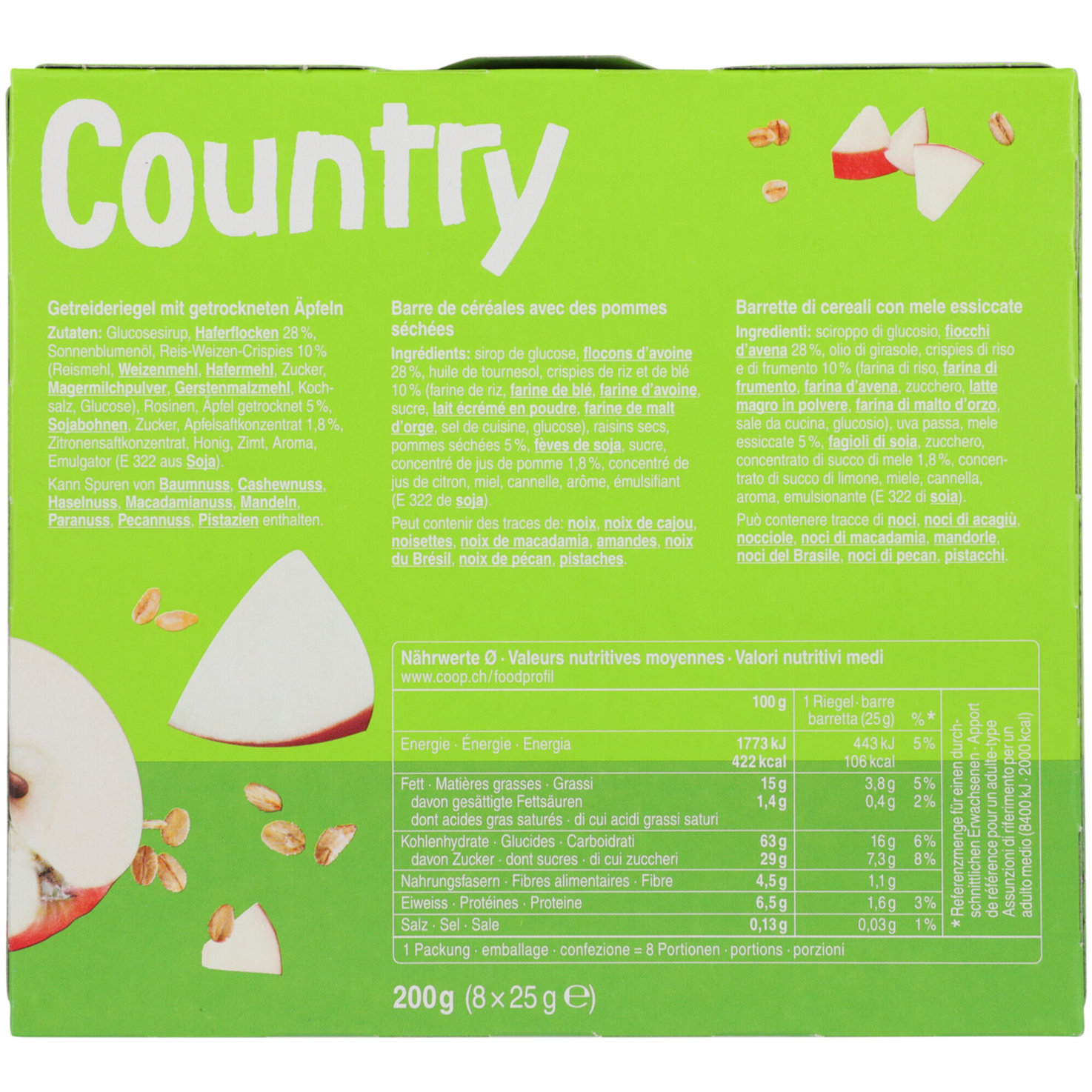 Country Riegel Apple 8x25g