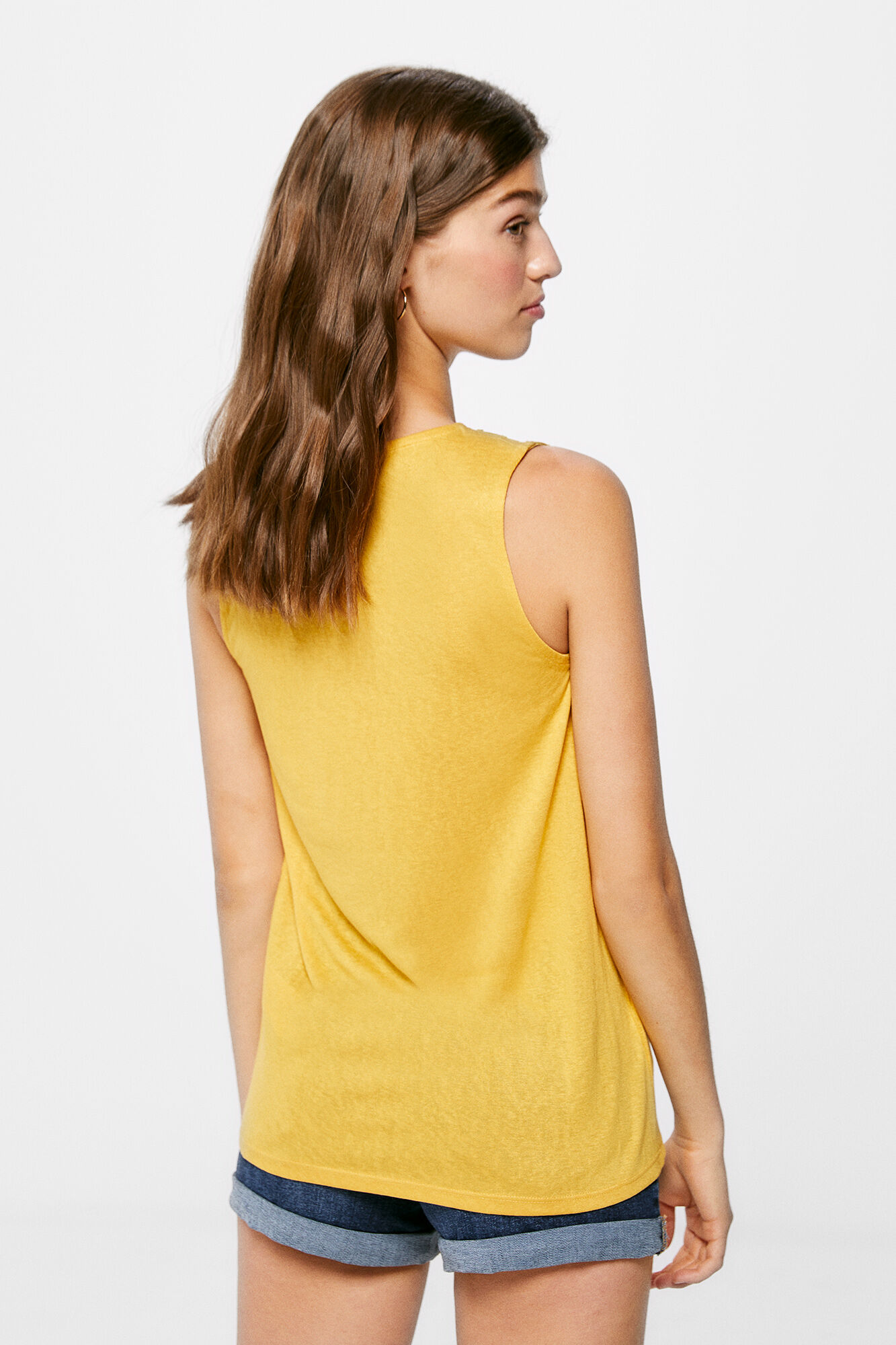 Blusa Canesú Plumetti - estampa amarillo