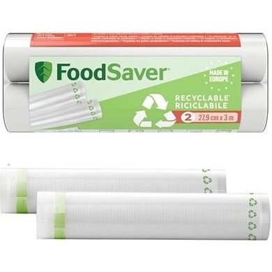 Conservation des aliments Foodsaver Pack de 2 rouleaux de mise sous vide recyclables (28cm x 3m) FSRE2802X01