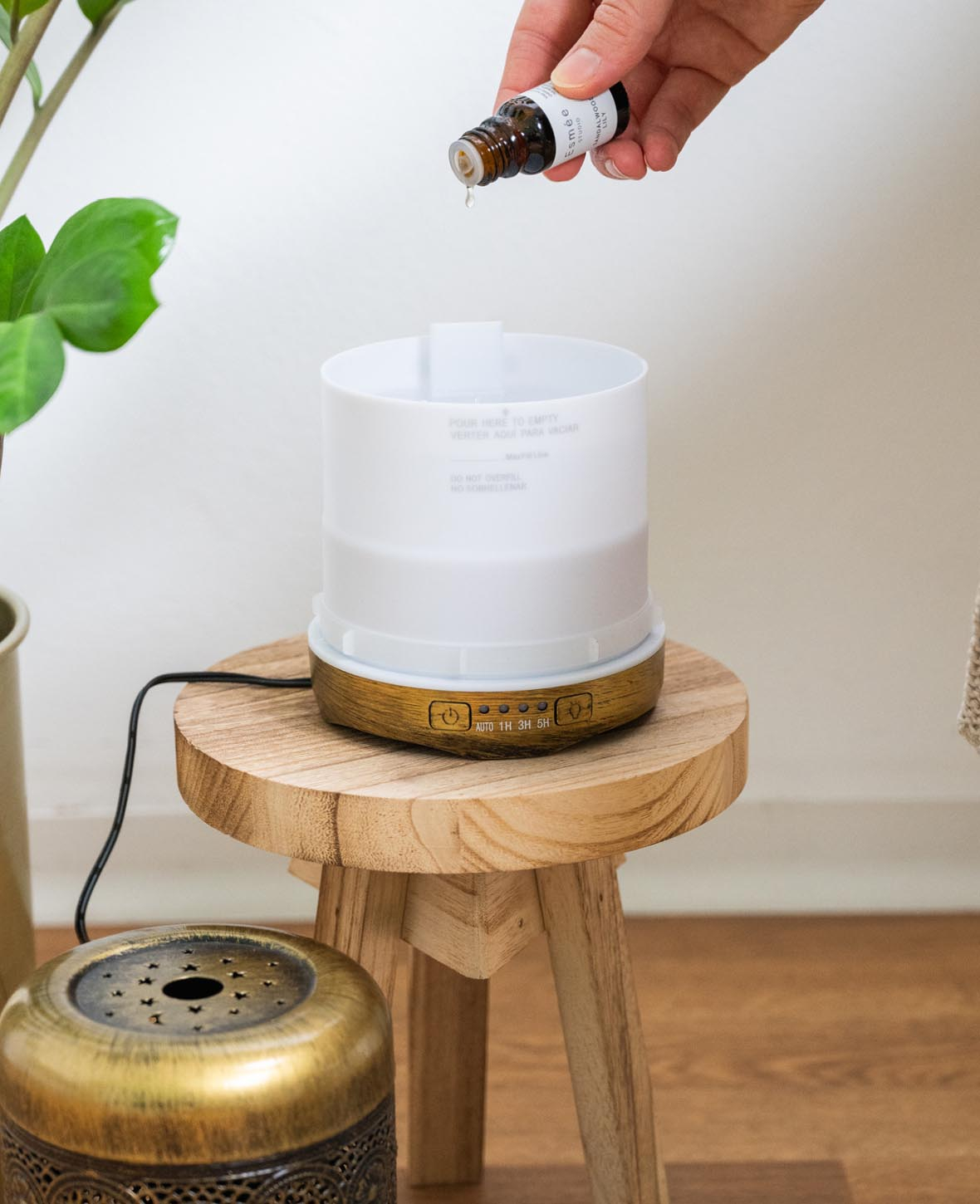(200ml) Orientalischer Luftbefeuchter Aroma Öl Diffuser mit LED Beleuchtung - Bronze