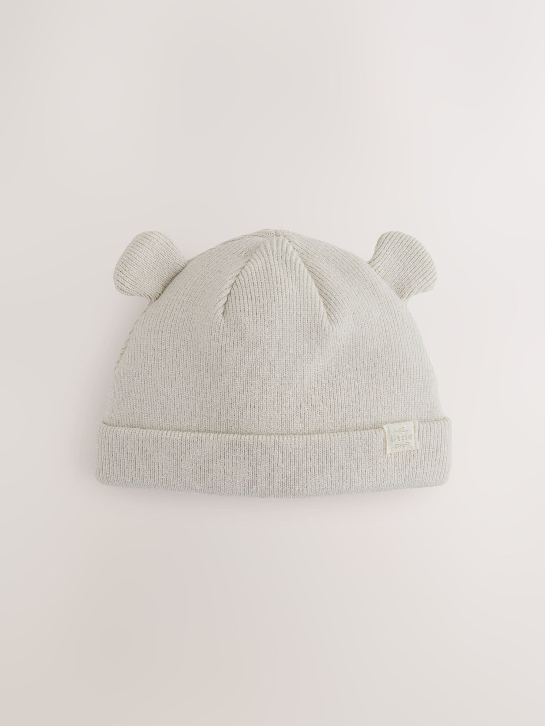 Neutraal/bruin - 2pack Rib Baby Muts