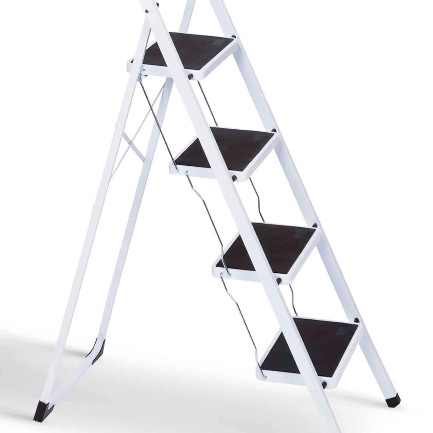 Escabeau marchepied pliable 4 marches antidérapantes avec garde corps