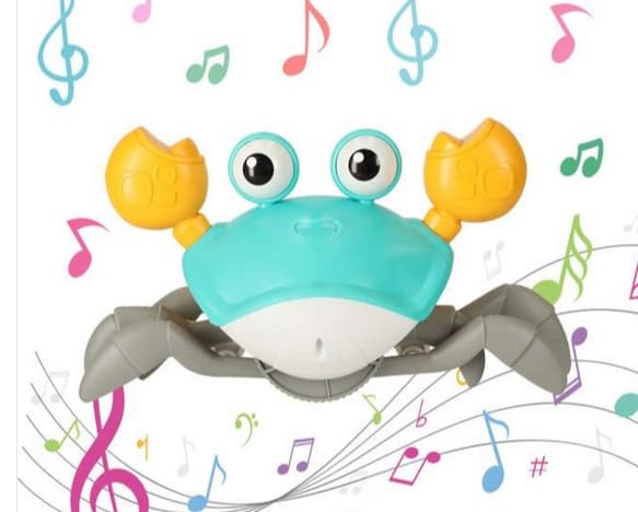 Interaktiv Crab Crawler Baby Crab Music Toy, elektronisk lys opp Crawling Toy