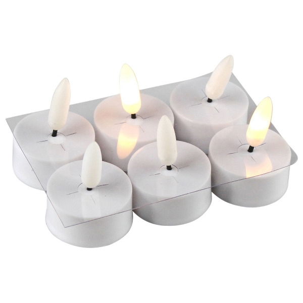 Werner-Voß LED-Teelicht mit 3D-Flamme 6-tlg.