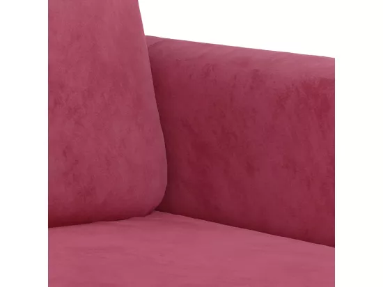 Canapé à 3 places Rouge bordeaux 180 cm Velours