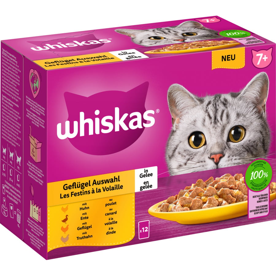 Whiskas 1+ Geflügel Select in Gelée 12 x 85 g