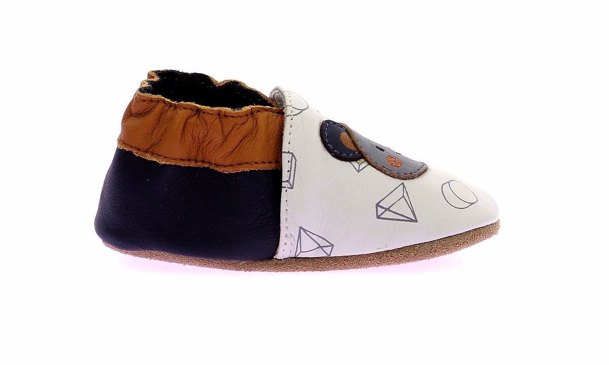 ROBEEZ<br>Chinelo de couro estilo geométrico