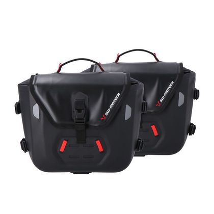 Sacoches cavalières SW-MOTECH SysBag WP S/S (12-16 litres x 2) complet avec support - Noir