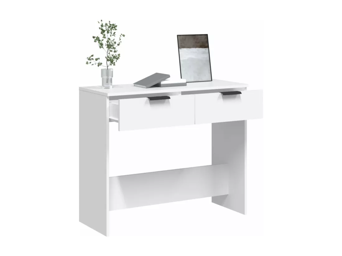 Table console Blanc 90x36x75 cm Bois d'ingénierie