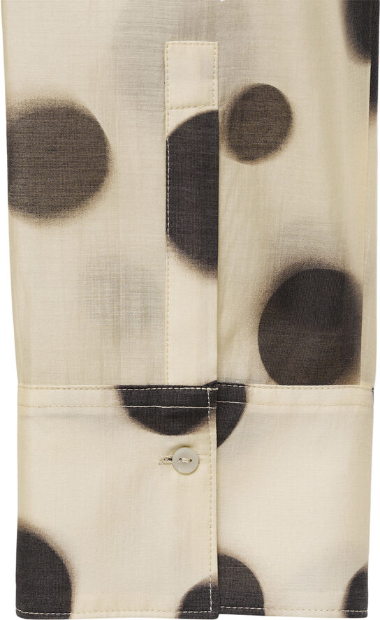 MANGO Polka dot lyocell shirt Light beige