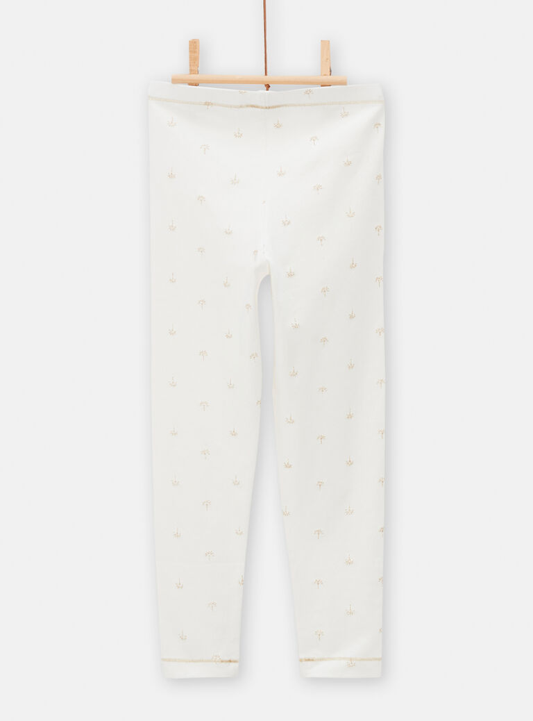 Legging écru uni pour fille