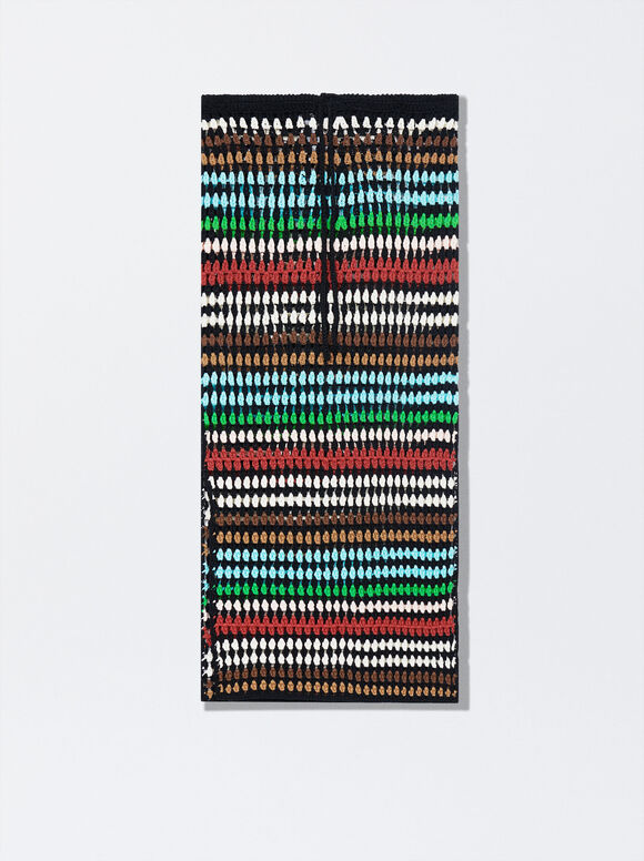 Saia midi de crochê - Multicolorida