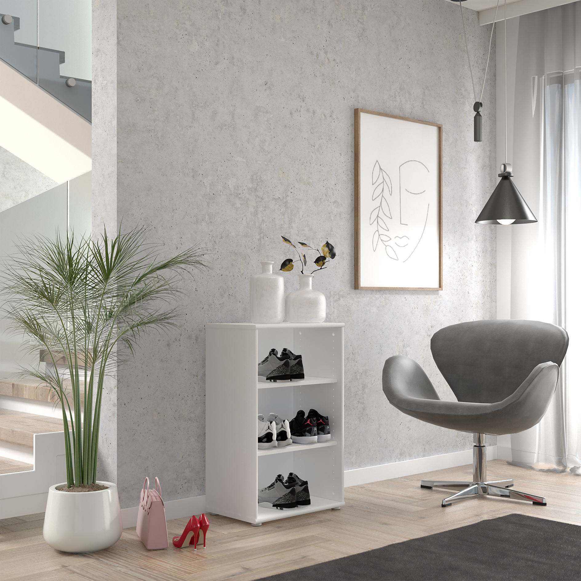 Regal - weiß - 54 cm breit