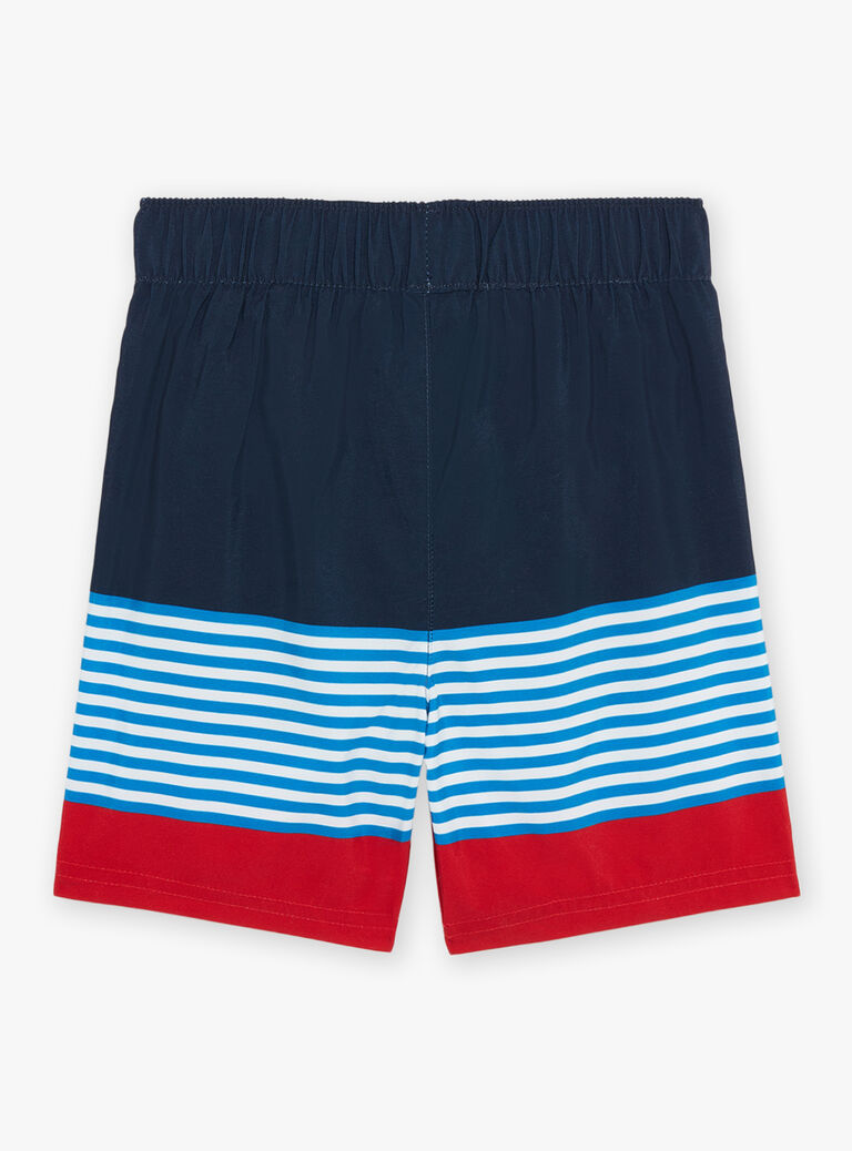 Bermuda de bain bleu marine à imprimé à rayures