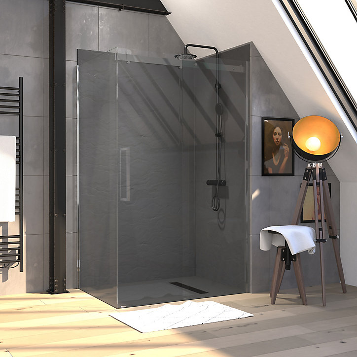 Paroi de douche fixe Galedo Rolling transparente 80cm