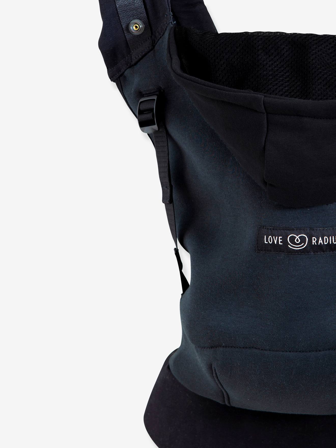Mochila com capuz + Encosto de cabeça e assento elevatório LOVE RADIUS em cinza escuro liso