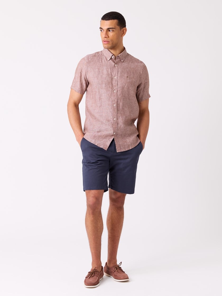 Dillon linskjorte - Regular fit Cocoa Brown