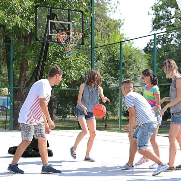Høydejusterbart Basketballstativ 293-350 Cm Rullbart Basketballbrettstativ I Stål