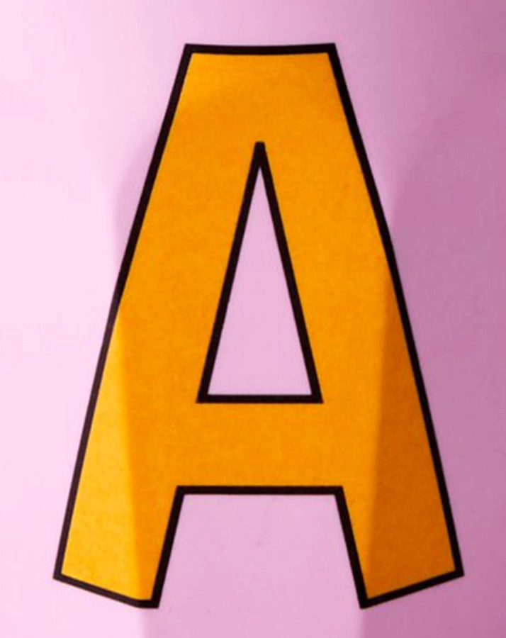 Melamin-Becher LETTER A - MEDIUM in pink