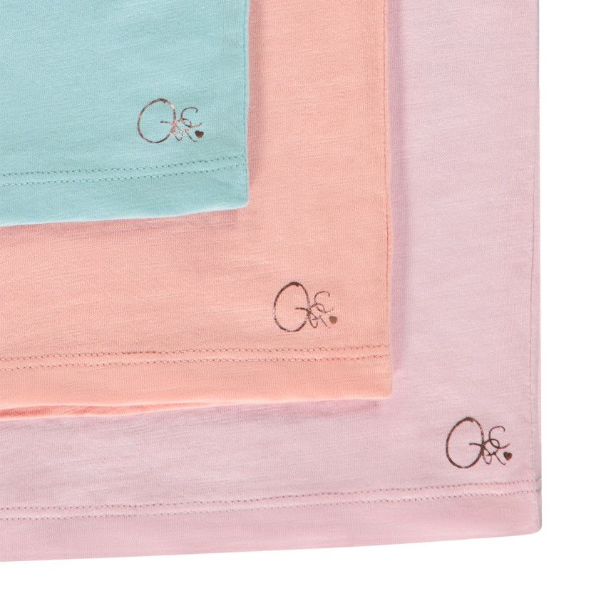 Lot de 3 débardeurs unis pour fille - Bleu moyen