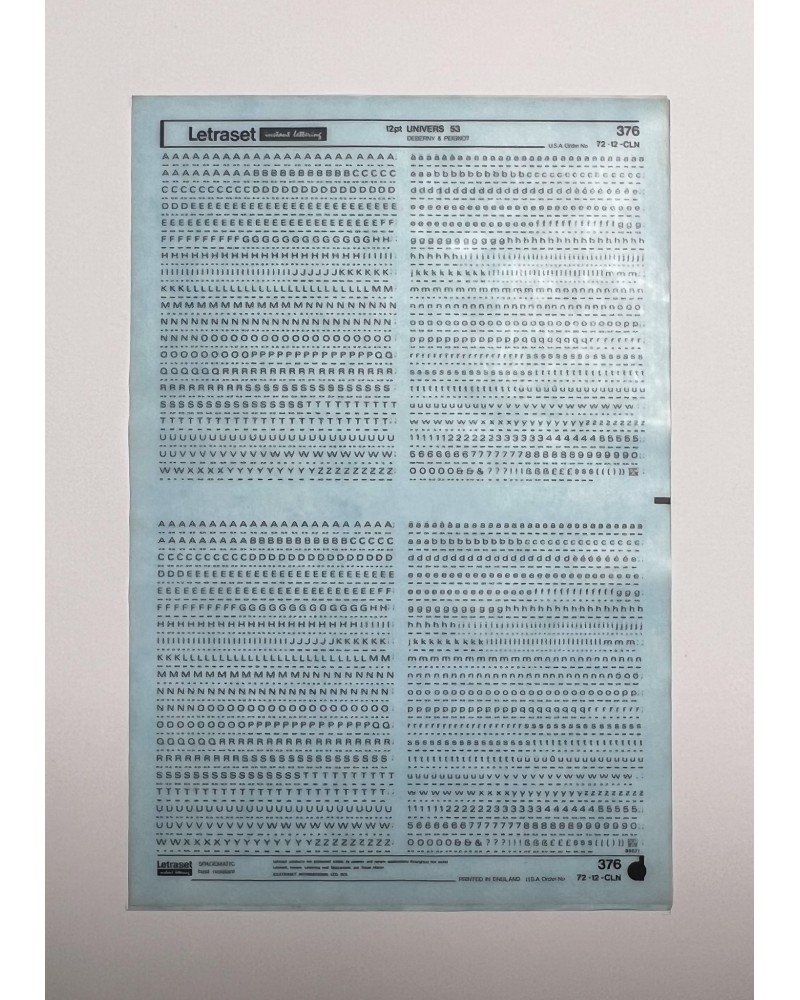 Letraset 376 - UNIVERS 53 -12pt