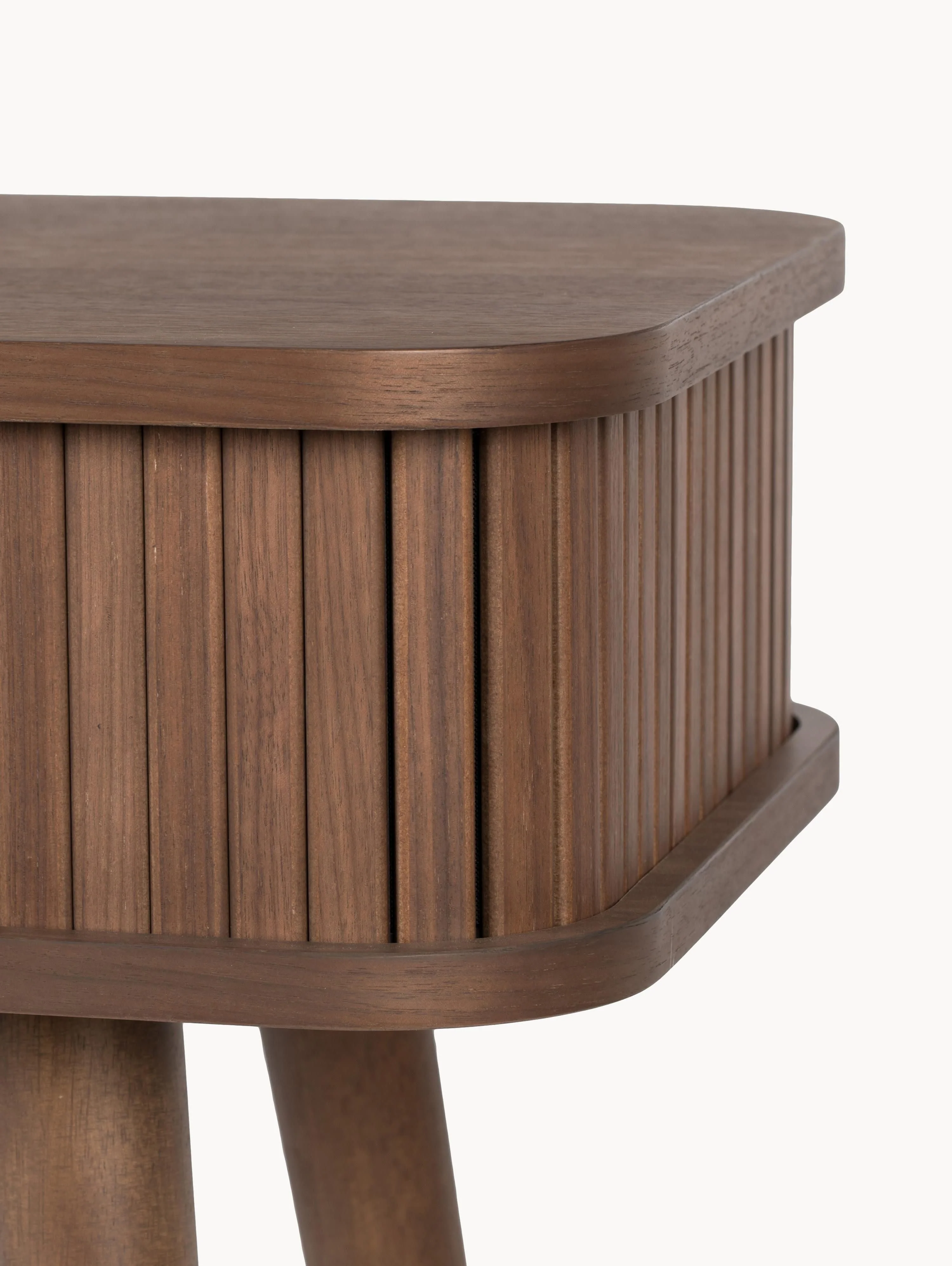 Houten wandtafel Barbier met geribde voorkant