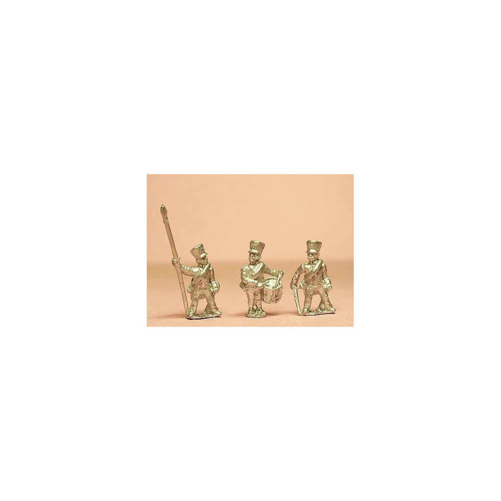Prussian 1814-15: Command: Reservist Officer, Standard Bearer & Drummer in Shako