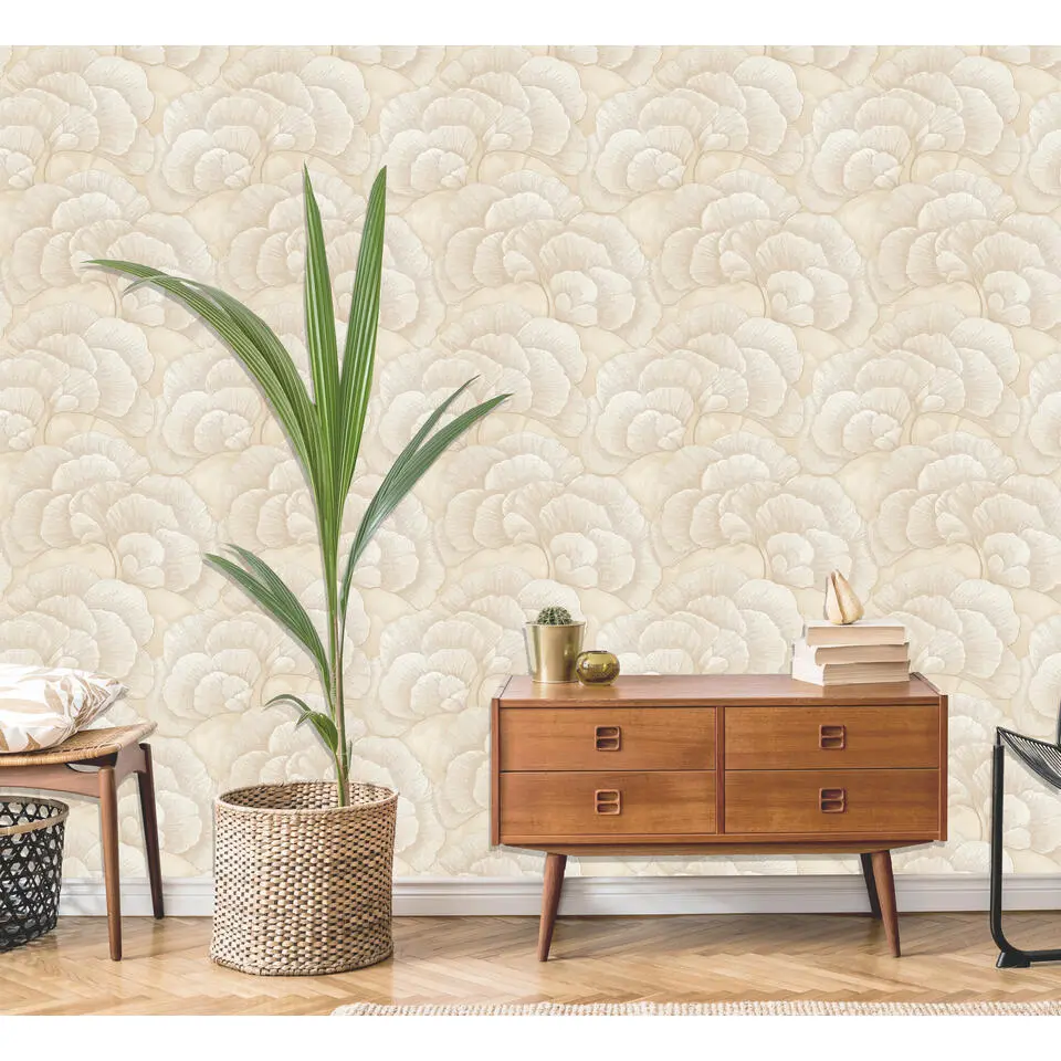 Dutch Wallcoverings Vliesbehang Renaissance blossom - creme - 10,05m x 53cm