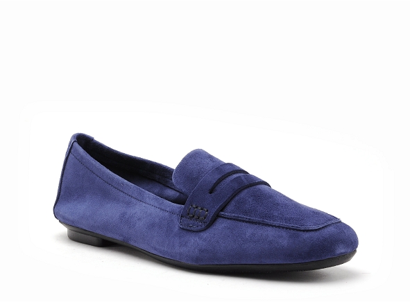 Reqins basses femme hema cuir velours bleu