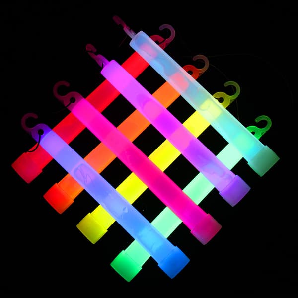 10 store glowsticks - blandede farger 15 cm