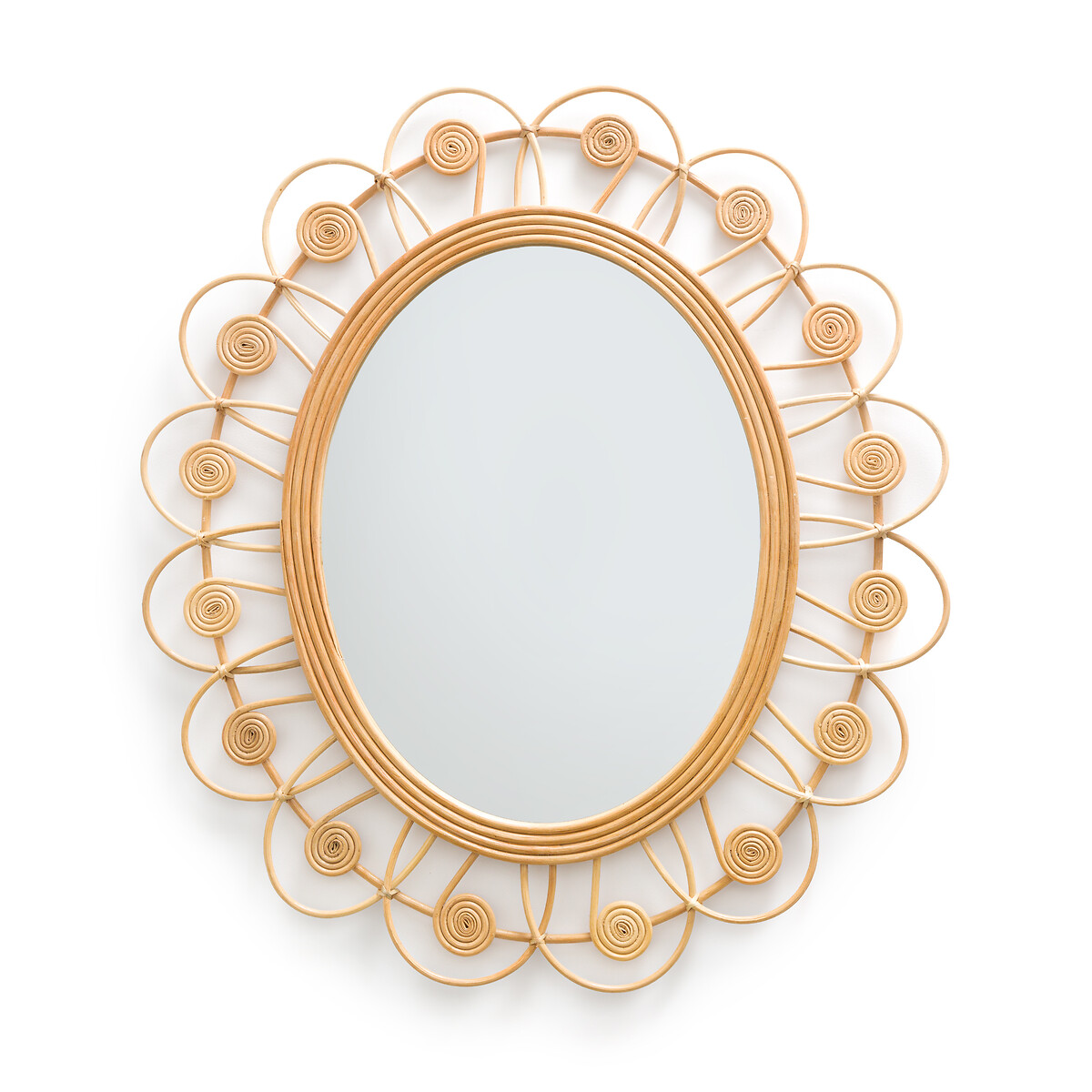 LA REDOUTE INTERIEURS<br>Espelho de vime em forma de flor Alt.93 cm, Ramza