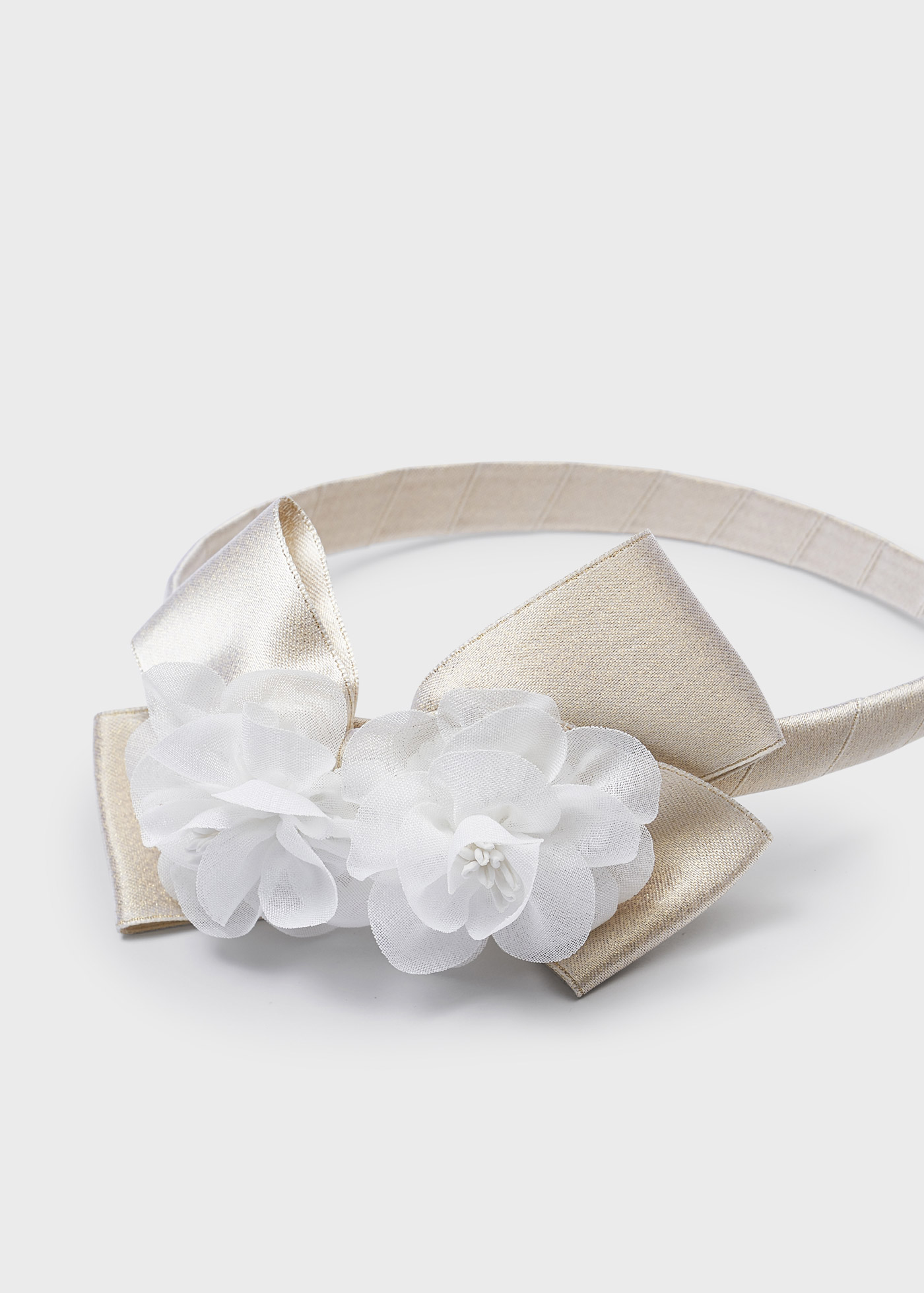 Tiara de cerimônia com aplique floral para meninas