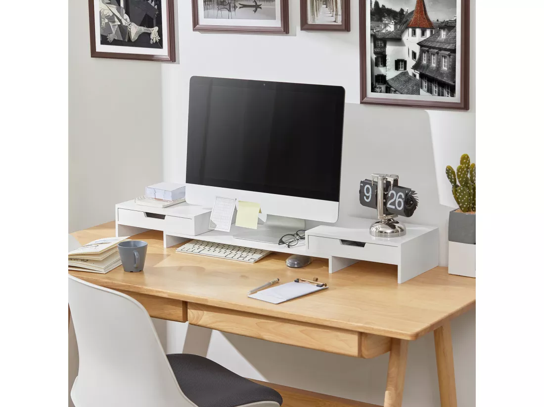 Support de Moniteur Écran Ergonomique Support pour Écran d'ordinateur Universal, BBF04-W