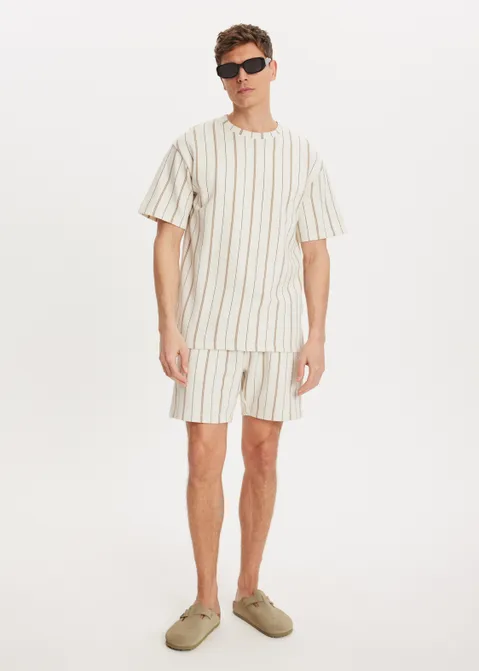 Structuur t-shirt off-white (BONE)
