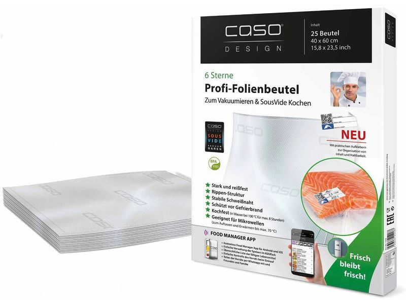 Caso Vakuumierbeutel 25 Stück Profi-Folienbeutel