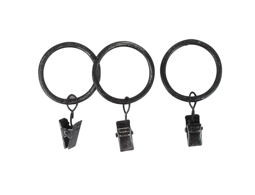 Lot de 8 anneaux à pince noir argent D 20mm