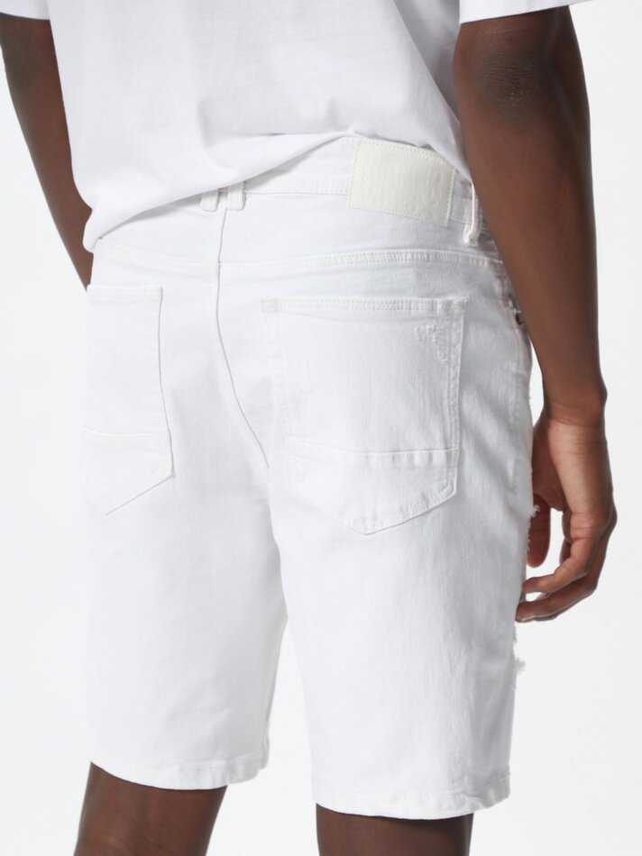 Bermuda jeans skinny stretch - Branca