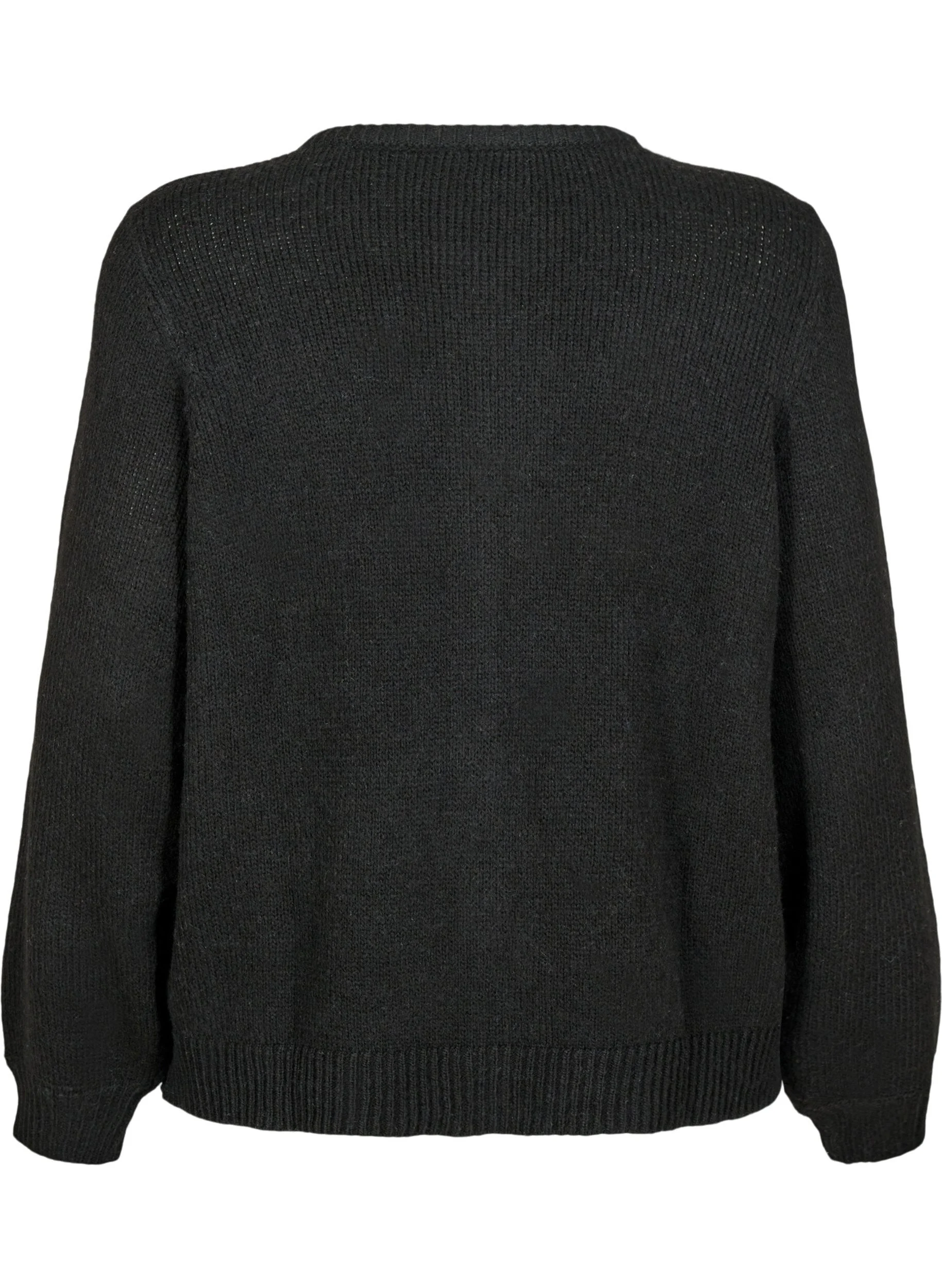 Strikcardigan med uld og knapper