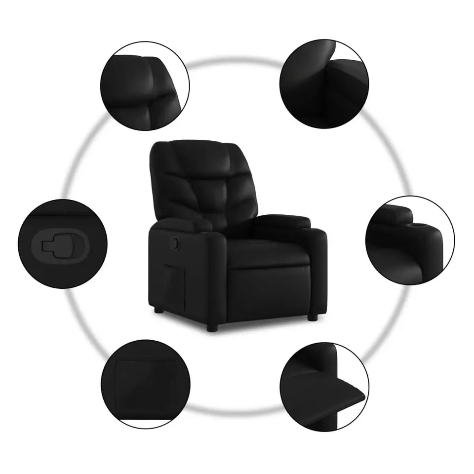 vidaXL - Fauteuil - Zwart - Kunstleer